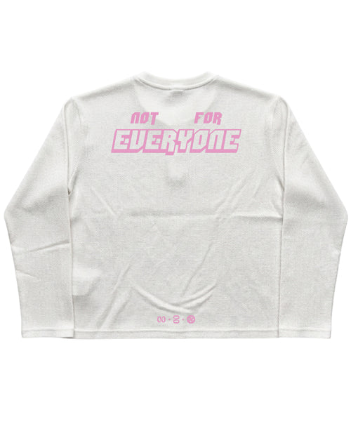 White Henley waffle knit Back Design