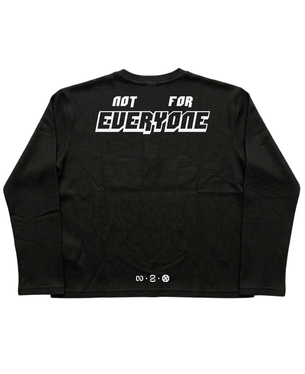Black Henley waffle knit Back Design