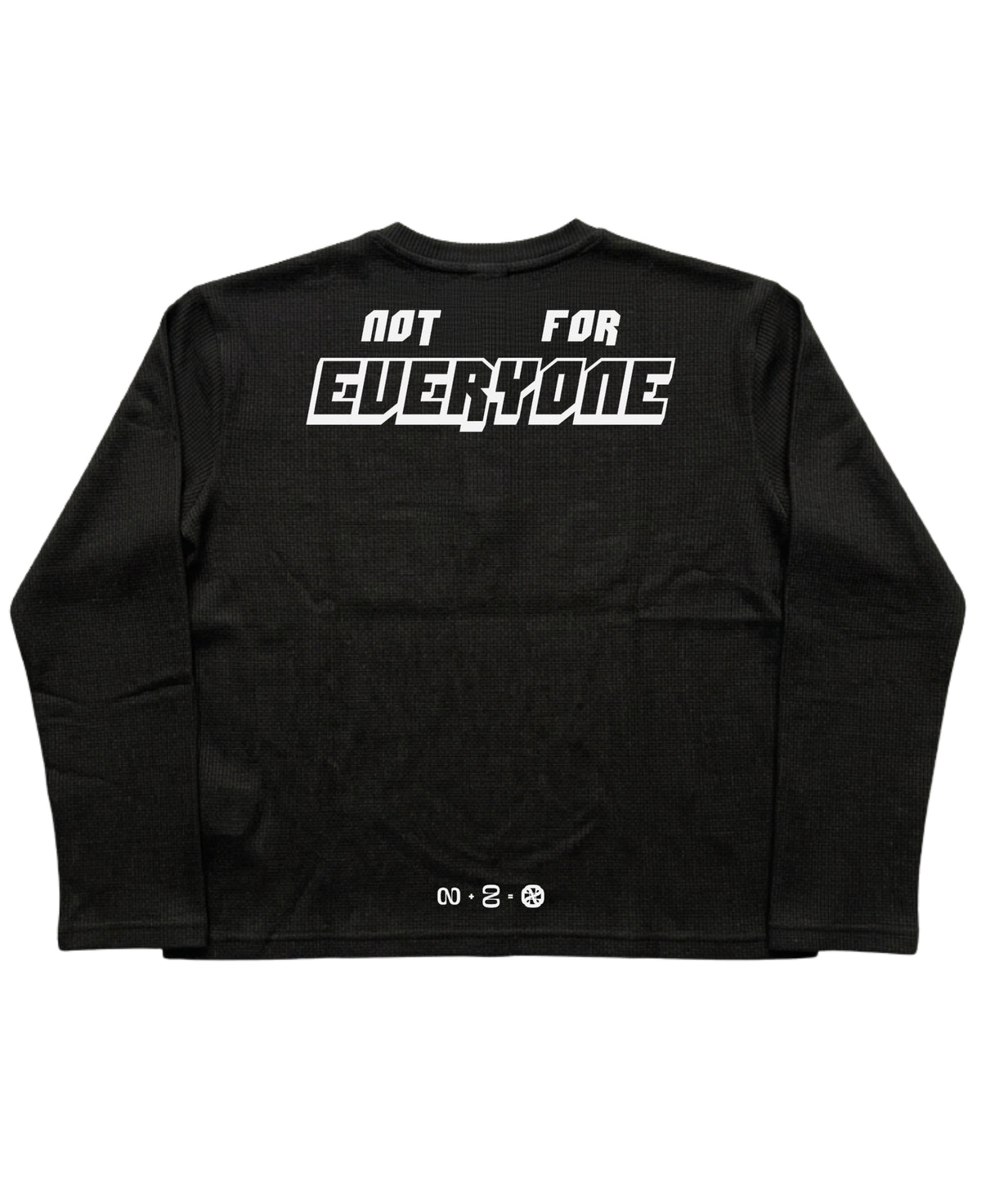 Black Henley waffle knit Back Design