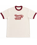 Off White & Maroon Ringer tee Front Design